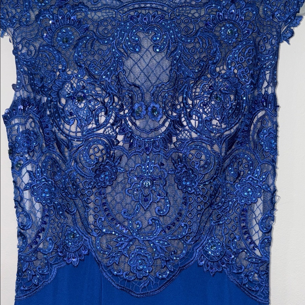 Camille La Vie Royal Blue Lace Women’s Prom Dress Size 2 - Picture 5 of 10